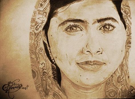 Malala yousafzai Drawing by Divya Khandelwal - Fine Art America