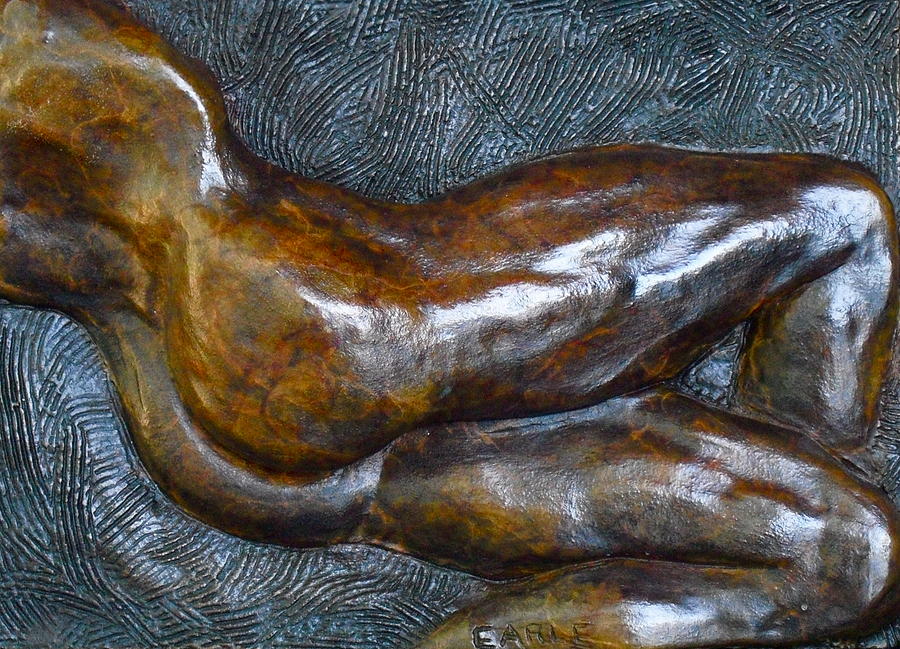 Male Nude Relief Sculpture - Male Dancer In Repose #1 by Dan Earle