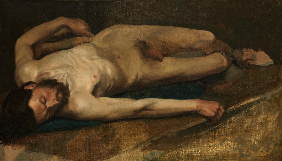 Male Nude, from 1856 Painting by Edgar Degas