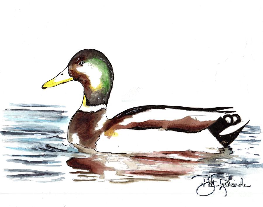 Mallard Duck #1 Painting by Bill Richards