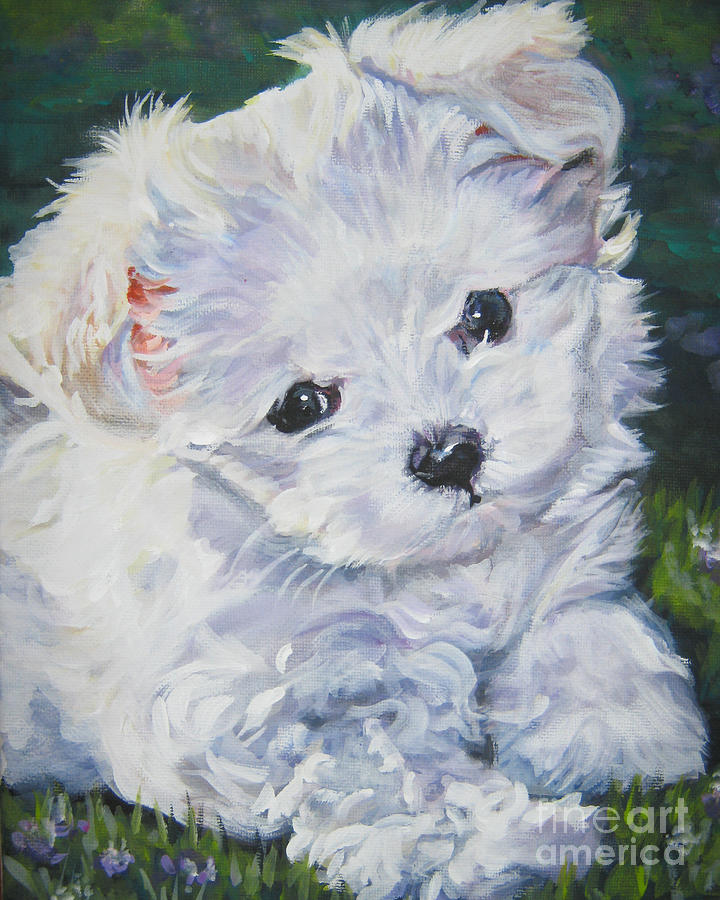 Dog Painting - Maltese #1 by Lee Ann Shepard
