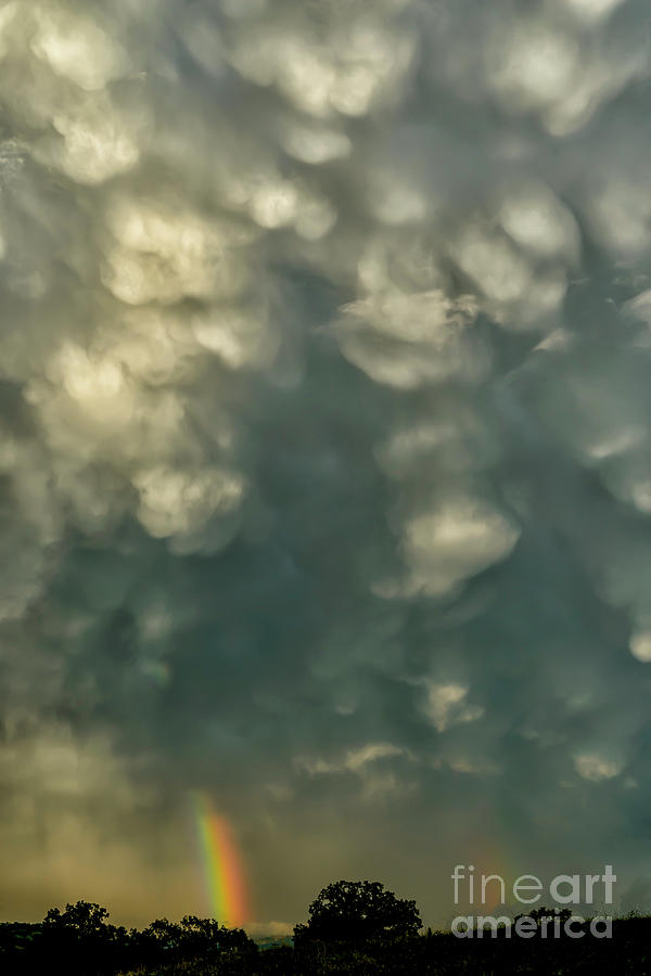 Mammatus Clouds and Double Rainbow #1 Photograph by Thomas R Fletcher