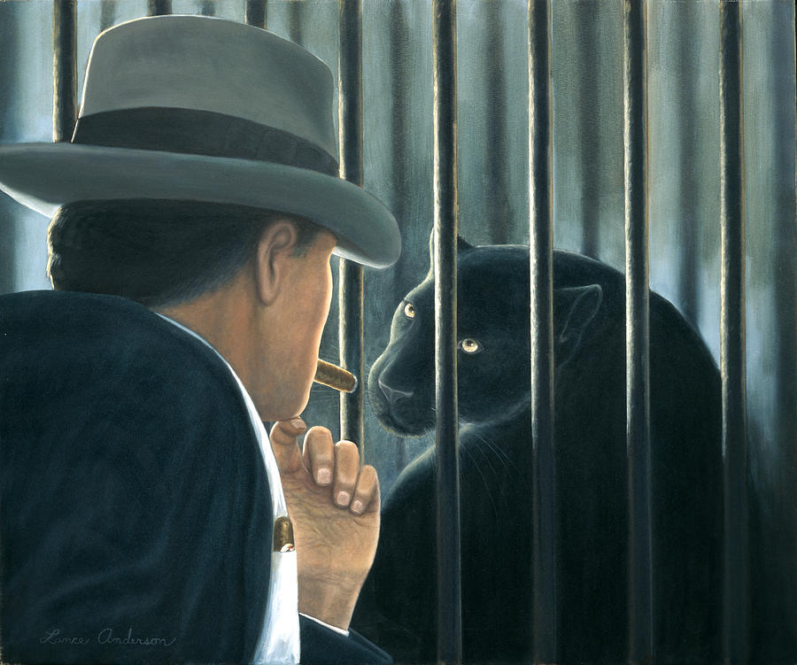 Leopard Painting - Man with Cigar #1 by Lance Anderson
