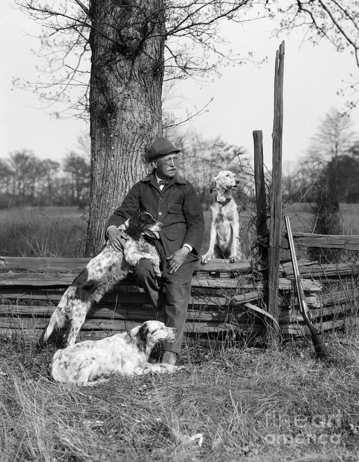 Man With Hunting Dogs, C.1920s #1 Photograph by H. Armstrong Roberts/ClassicStock
