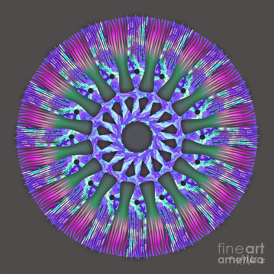 Pattern Digital Art - Mandala 3-4 by Walter Neal