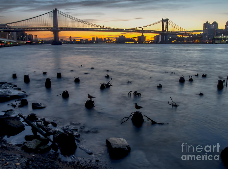 Manhattan Bridge Sunrise #1 Photograph by James Aiken