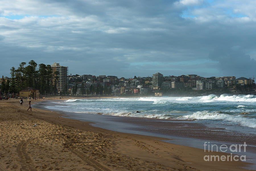 Manly beach on a stormy day #1 Photograph by Andrew Michael