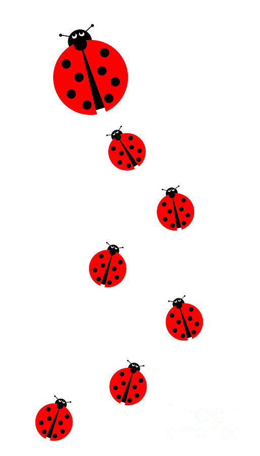Many Ladybugs #1 Digital Art by Henrik Lehnerer
