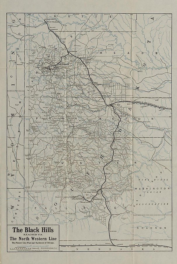Route Map From 1908 Black Hills Tour Guide Photograph by Chicago and North Western Historical Society