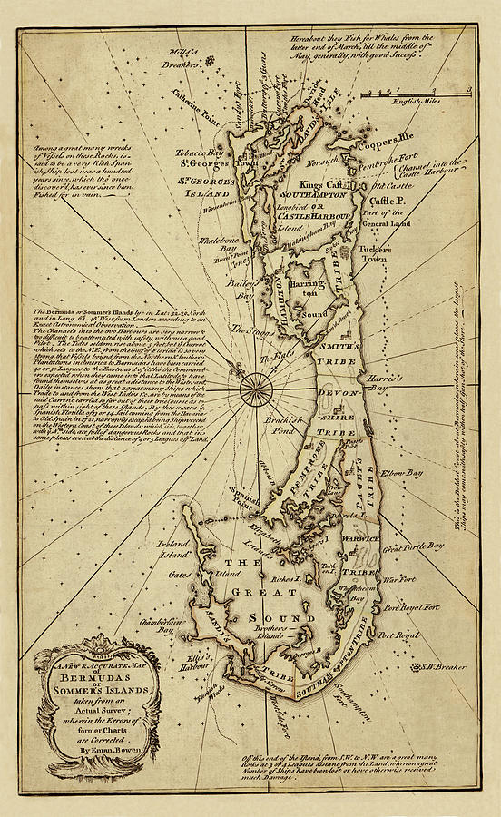 Map Of Bermuda 1750 #2 Photograph by Andrew Fare