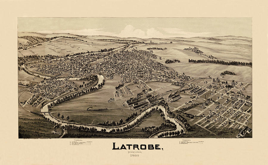 Map Of Latrobe 1900 #1 Photograph by Andrew Fare