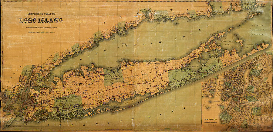Map Of Long Island 1888 #1 Photograph by Andrew Fare