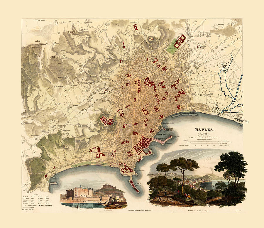 Map Of Naples 1835 #1 Photograph by Andrew Fare