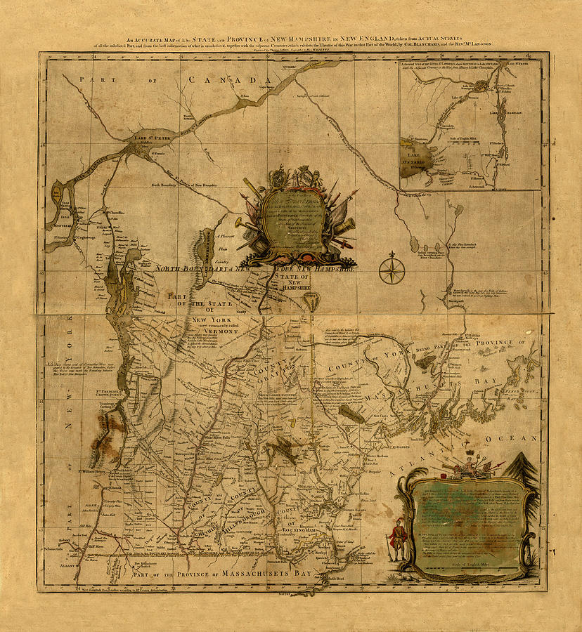 Map Of New Hampshire 1784 #1 Photograph by Andrew Fare