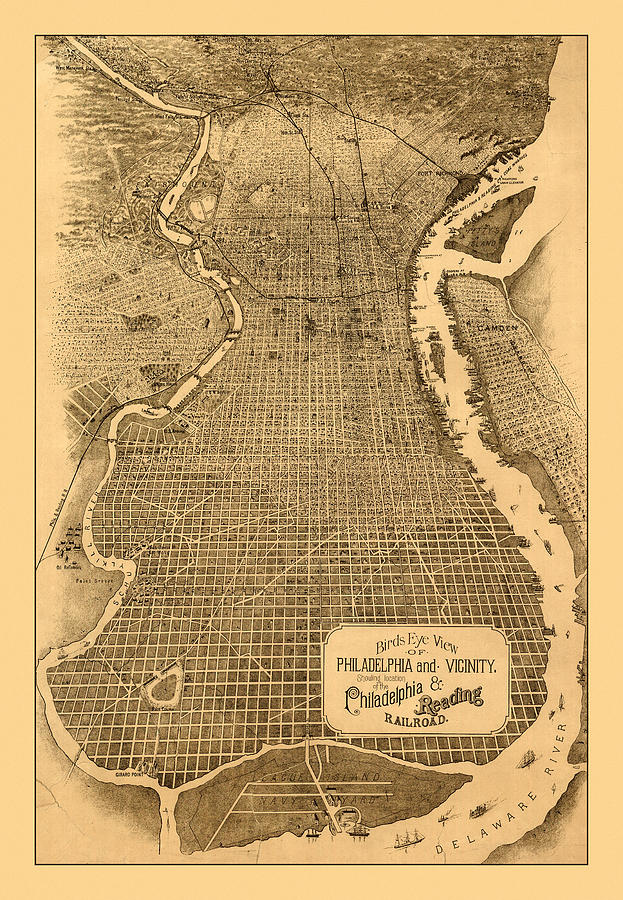 Map Of Philadelphia 1870 #1 Photograph by Andrew Fare