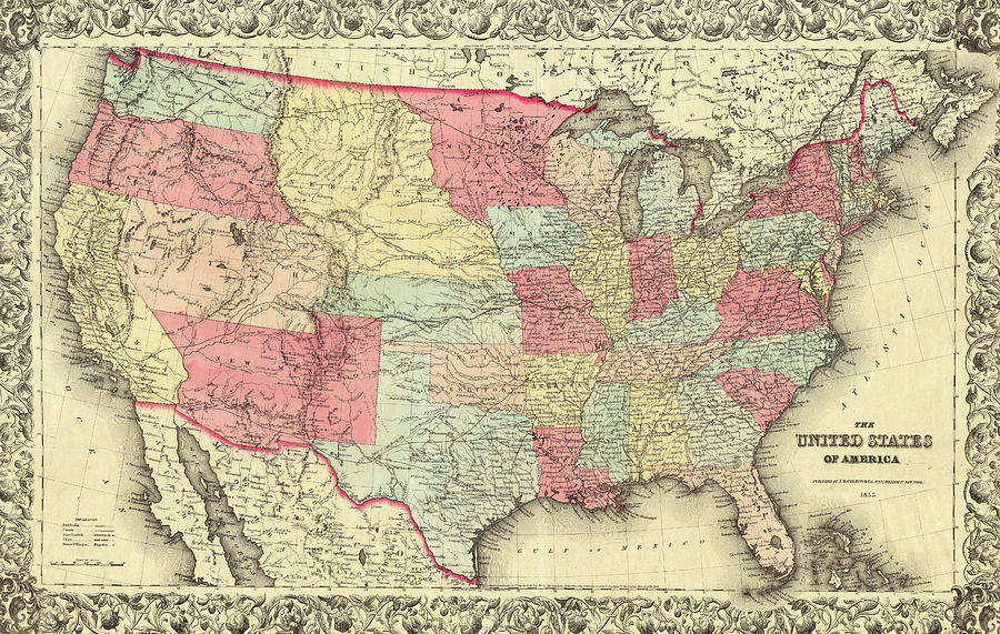 Map of the USA #2 Digital Art by Roy Pedersen