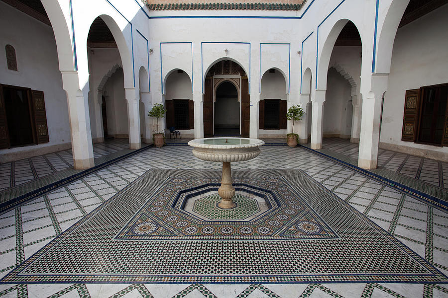 Marble-paved Courtyard in Bahia Palace #1 Photograph by Aivar Mikko