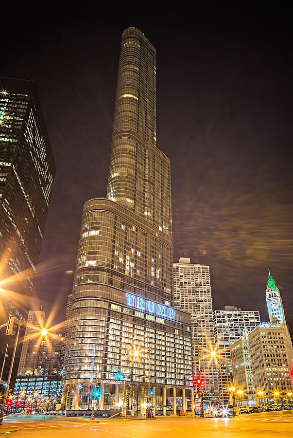 March 2017 Chicago Illinois - Trump Tower skyscraper in downtown #1 Photograph by Alex Grichenko