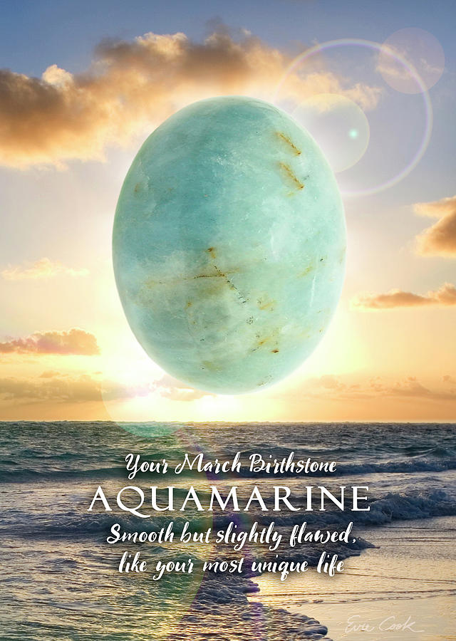 March Birthstone Aquamarine Digital Art by Evie Cook