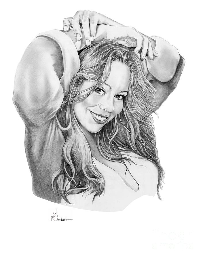 Mariah Carey Drawing By Murphy Elliott