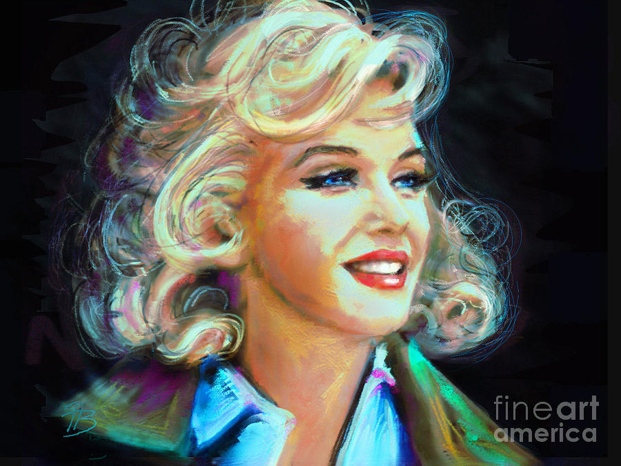 Marilyn Blue #1 Painting by Angie Braun