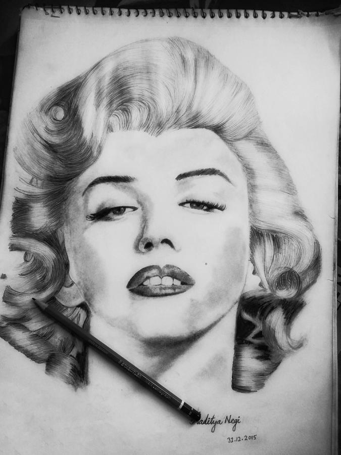 Marilyn monroe Drawing by Aditya Negi - Fine Art America