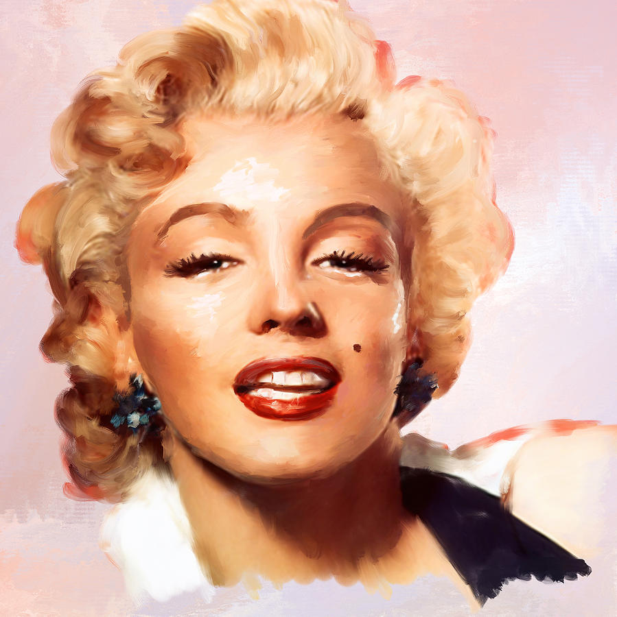 Marilyn Monroe Portrait Study In Oil Painting by Brian Tones