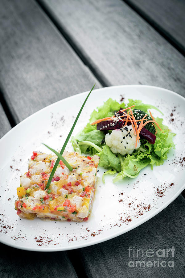 Marinated Raw Tuna Tartare With Spicy Tropical Mango Lime Sauce #1 Photograph by JM Travel Photography