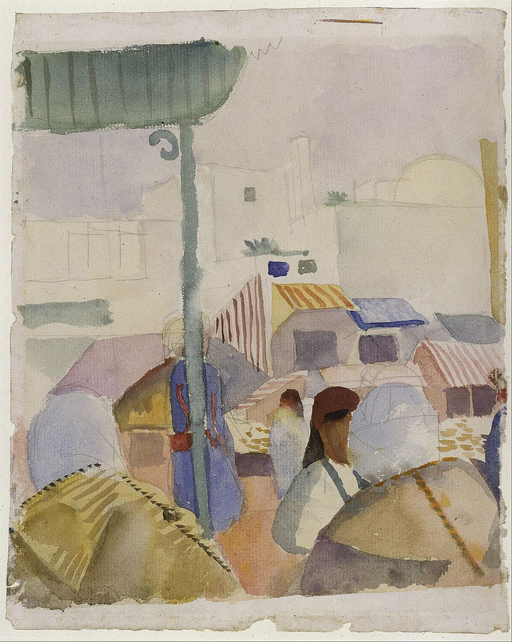Market In Tunis II Painting