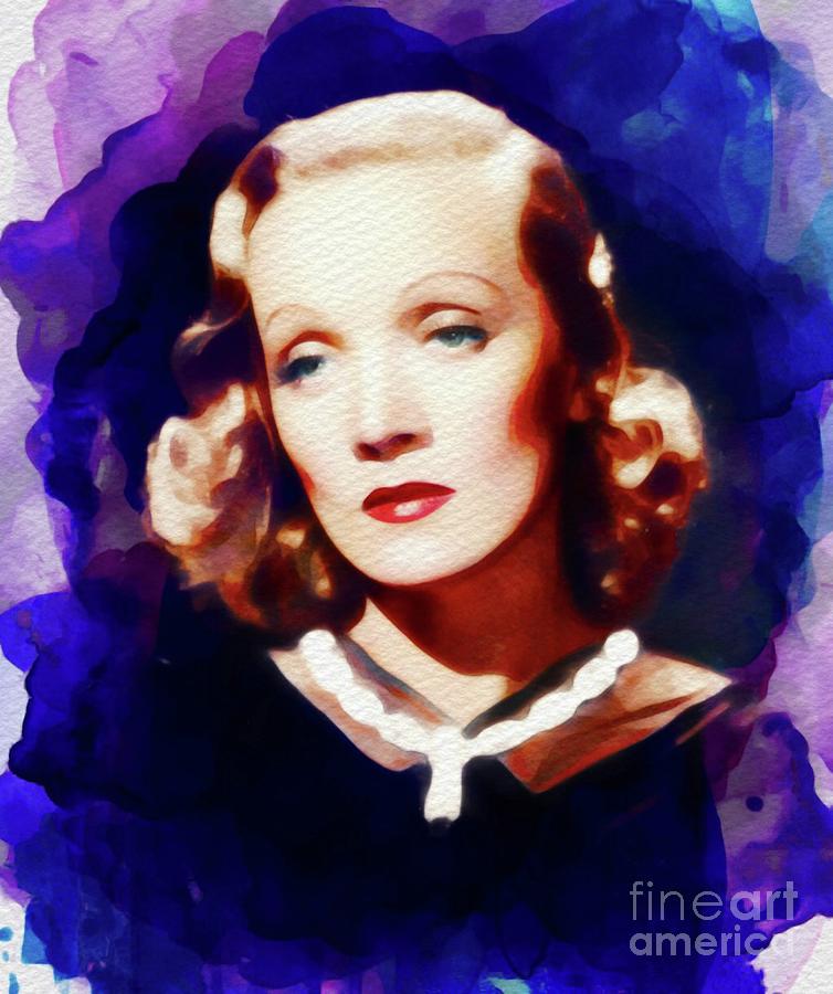 Hollywood Painting - Marlene Dietrich, Vintage Movie Star #1 by Esoterica Art Agency
