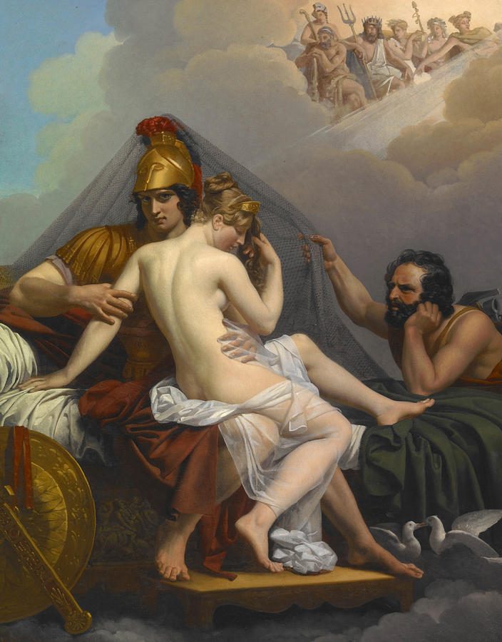 Nude Painting -  Mars and Venus Surprised by Vulcan #1 by Alexandre Charles Guillemot