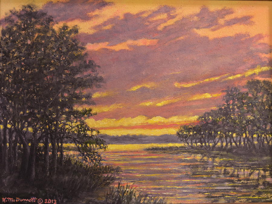 Sunset Painting - Marsh Sketch # 7 #1 by Kathleen McDermott