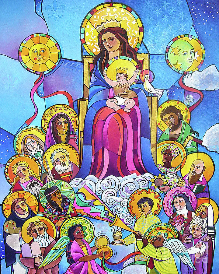 Mary, Queen of Saints - MMQOS Painting by Br Mickey McGrath OSFS