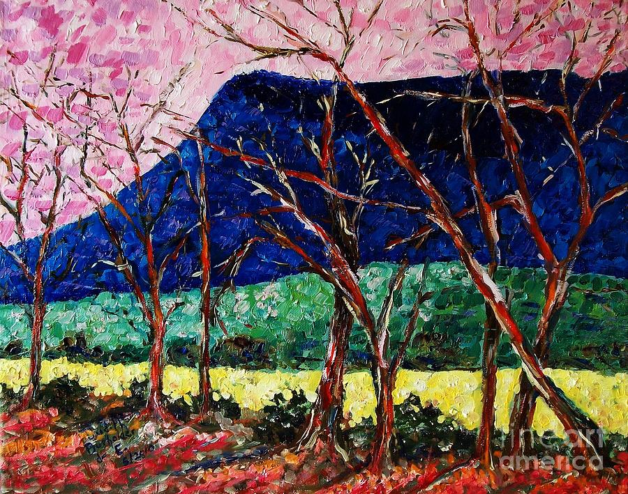 Massanutten Peak Awaiting Spring #1 Painting by Judith Espinoza