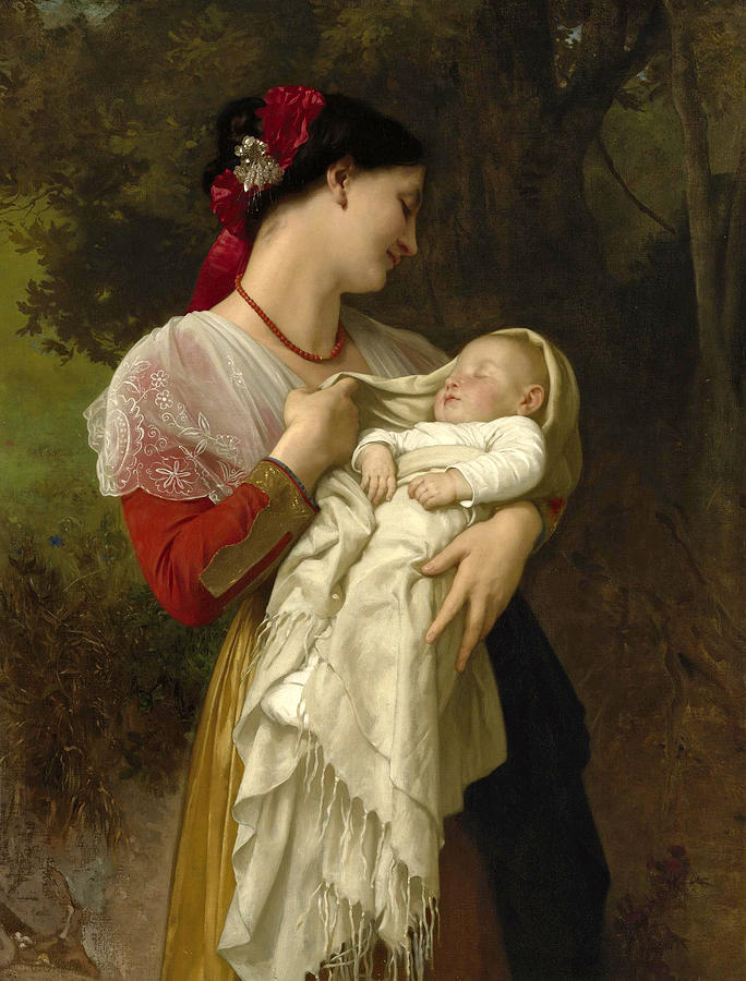 Maternal Admiration #2 Painting by William-Adolphe Bouguereau