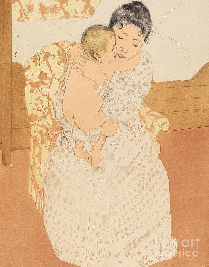 Maternal Caress Painting by Mary Stevenson Cassatt