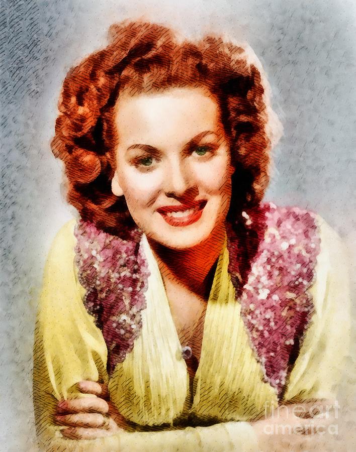Maureen Ohara, Vintage Hollywood Actress Painting