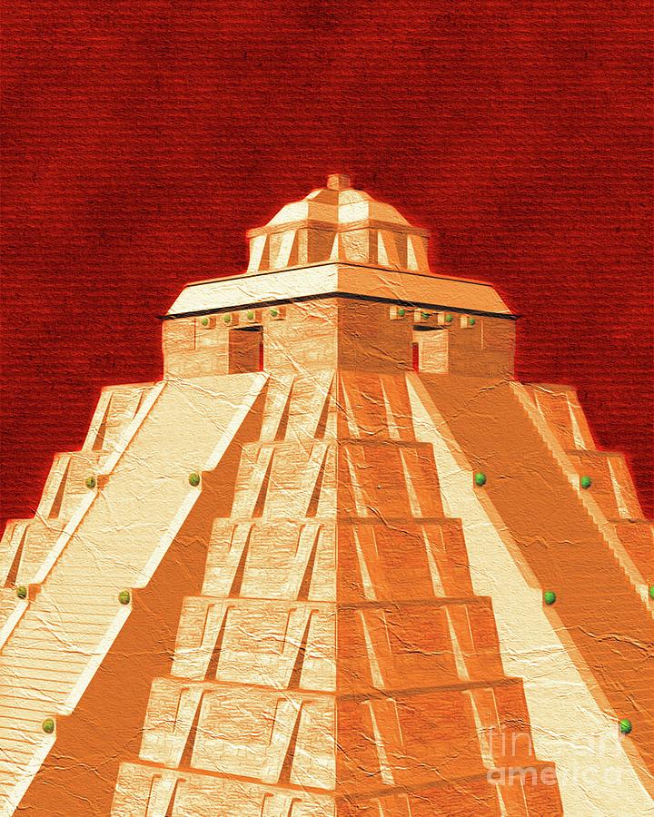 Mayan Painting - Mayan Pyramid #1 by Esoterica Art Agency