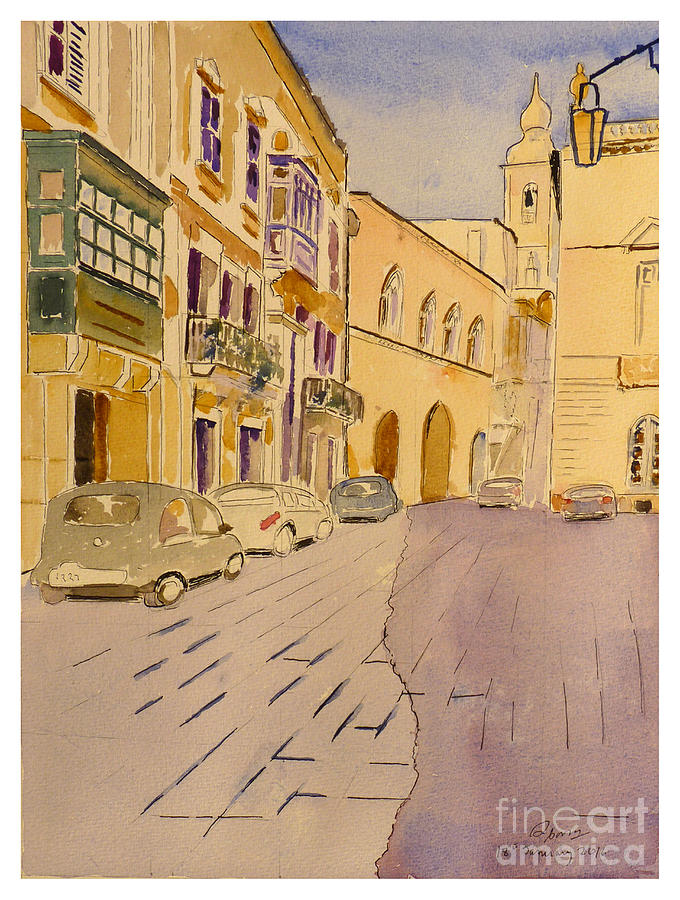 Mdina Malta #3 Painting by Godwin Cassar