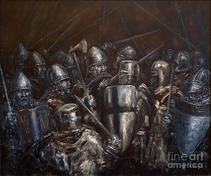 medieval art knight in battle