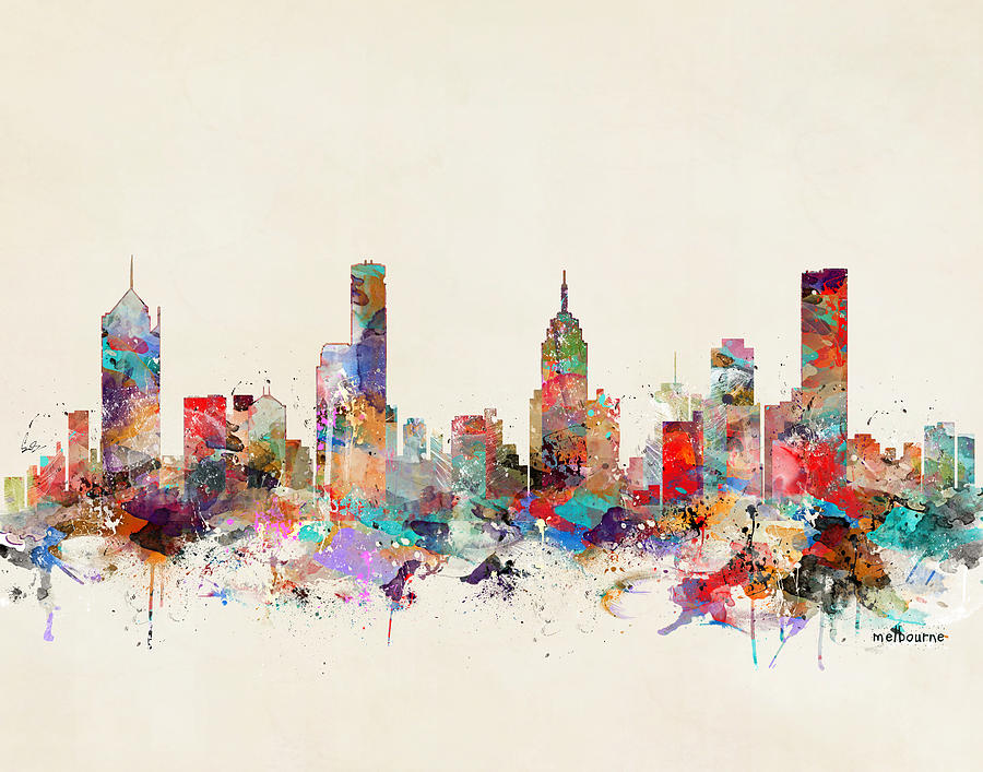 City Painting - Melbourne Australia #1 by Bri Buckley
