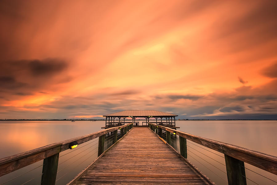 Melbourne Beach Pier Sunset #1 Photograph by Stefan Mazzola