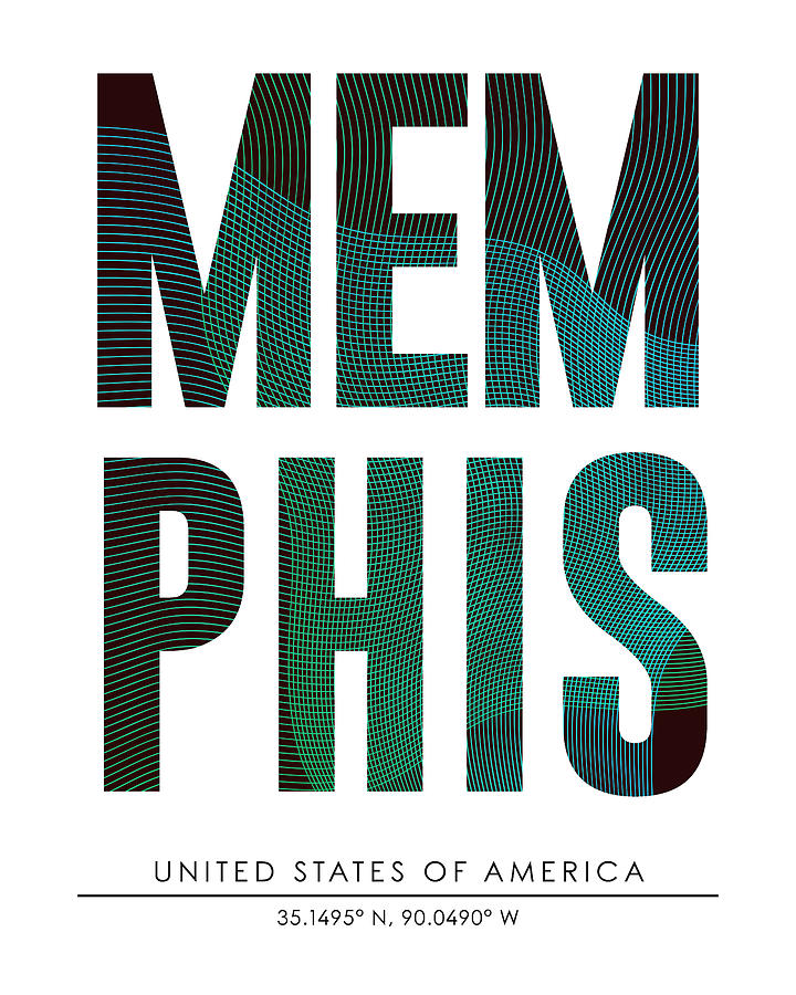 Memphis, United States Of America - City Name Typography - Minimalist City Posters Mixed Media by Studio Grafiikka