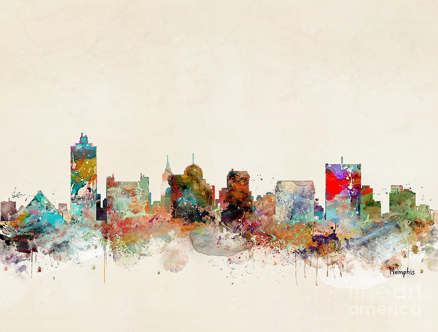 Skyline Painting - Memphis Tennessee #1 by Bri Buckley