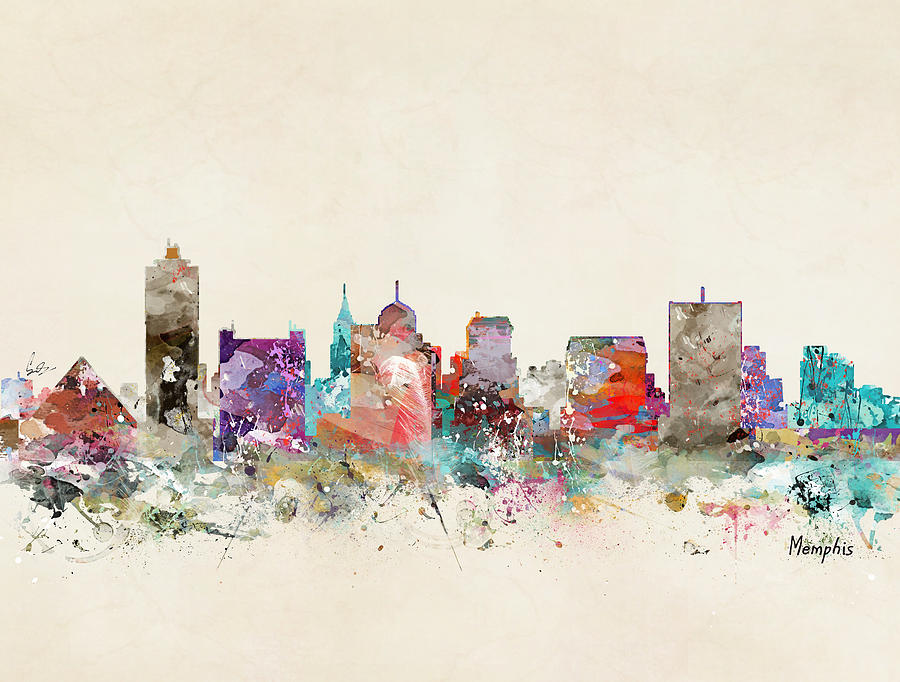 Skyline Painting - Memphis Tennessee #1 by Bri Buckley
