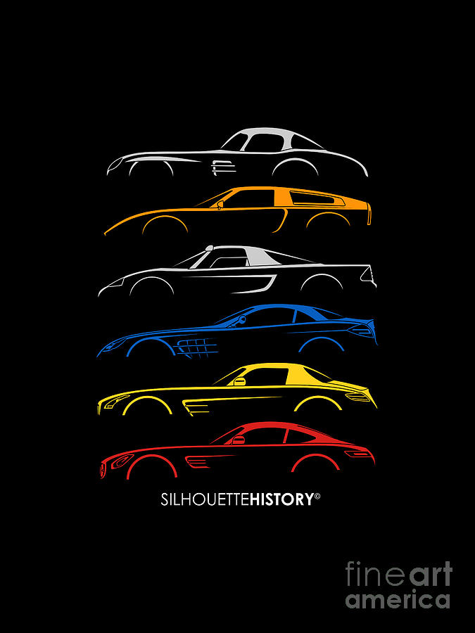 Mercy Sports Car SilhouetteHistory #2 Digital Art by Gabor Vida