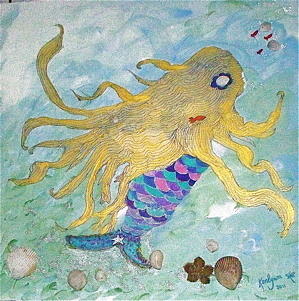 Meredith the Mermaid Painting by Kenlynn Schroeder
