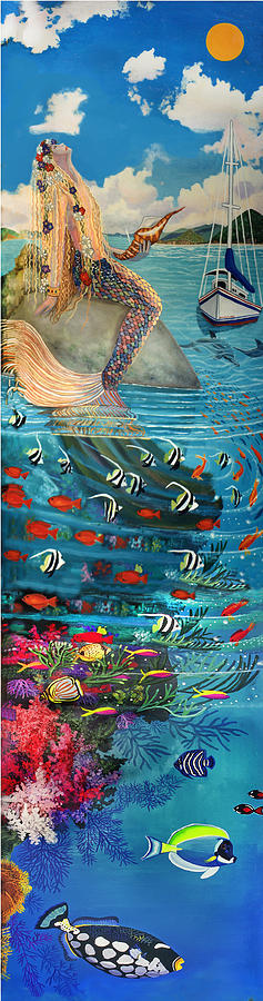Mermaid in Paradise #1 Painting by Bonnie Siracusa