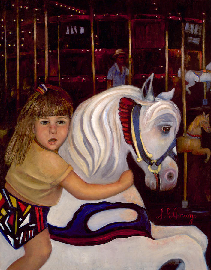 Merry Go Round Girl Painting by Sally Arroyo - Pixels