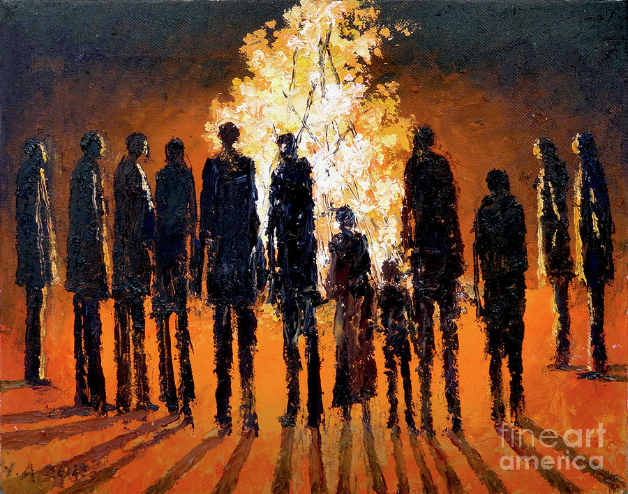 Bonfire Painting - Meskel #2 by Yoseph Abate